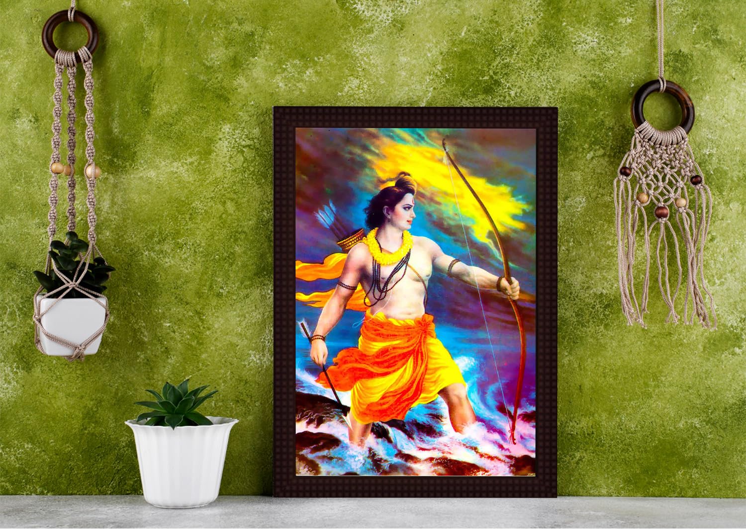 Tamatina Wooden Texture Framed Canvas Painting | Jai Sri Ram| Home